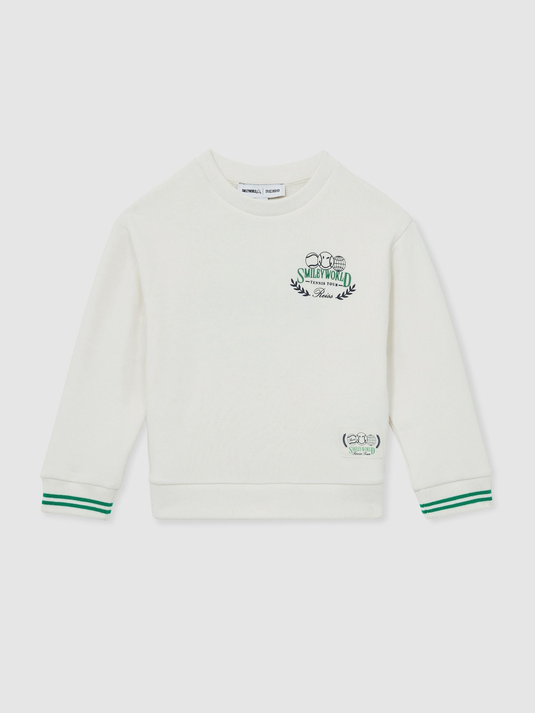 SmileyWorld | Reiss Logo Sweatshirt Unisex Fit in White