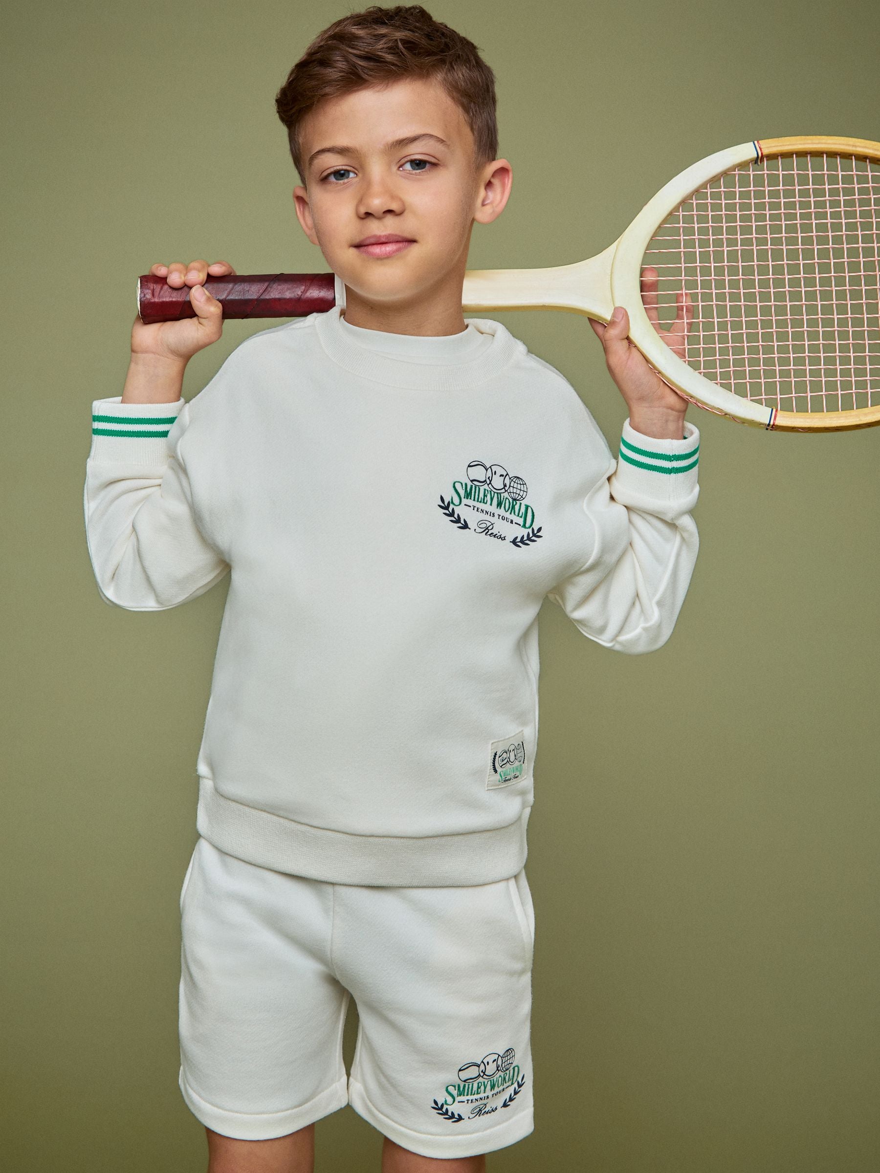 SmileyWorld | Reiss Logo Sweatshirt Unisex Fit in White