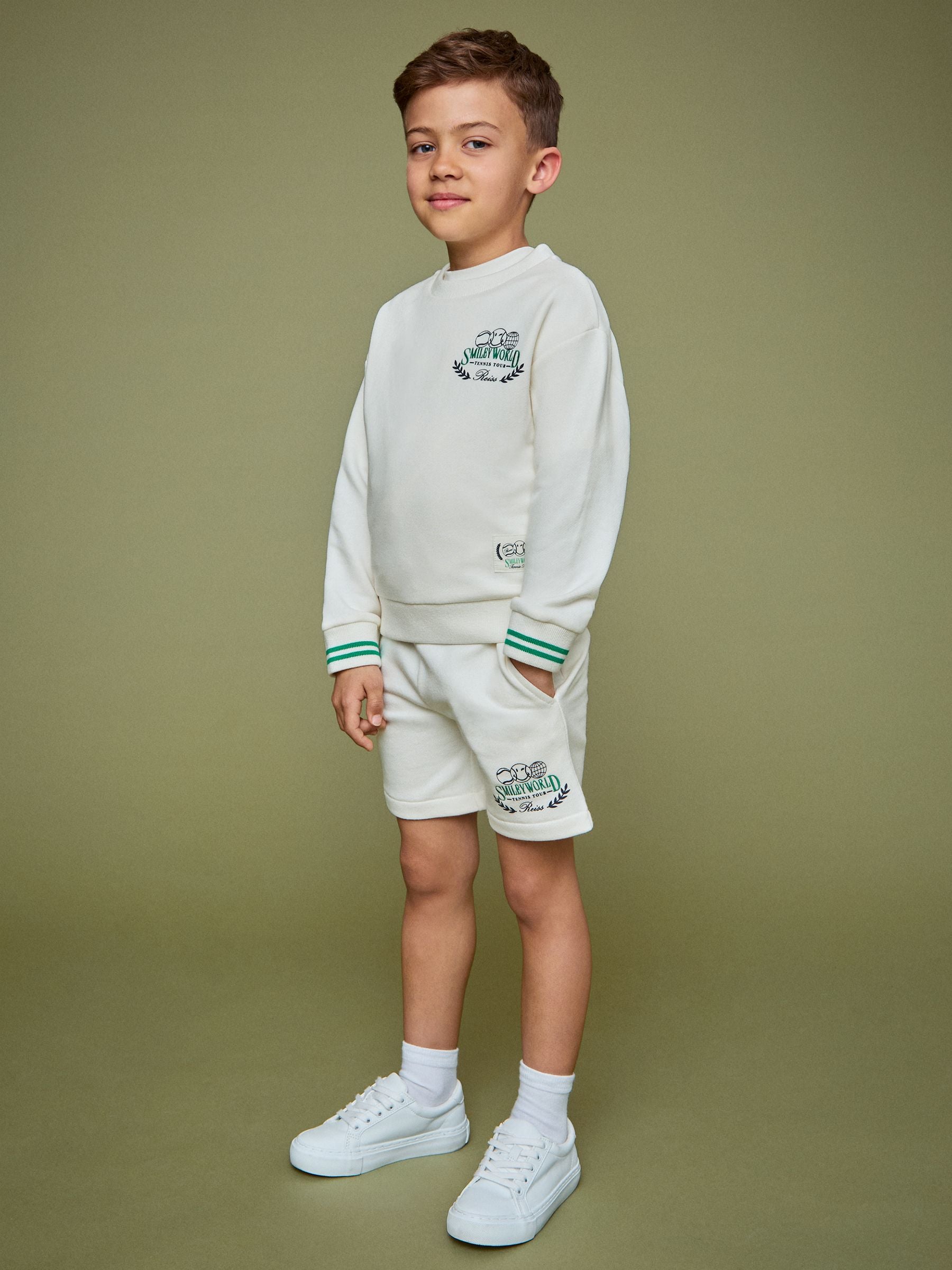 SmileyWorld | Reiss Logo Sweatshirt Unisex Fit in White