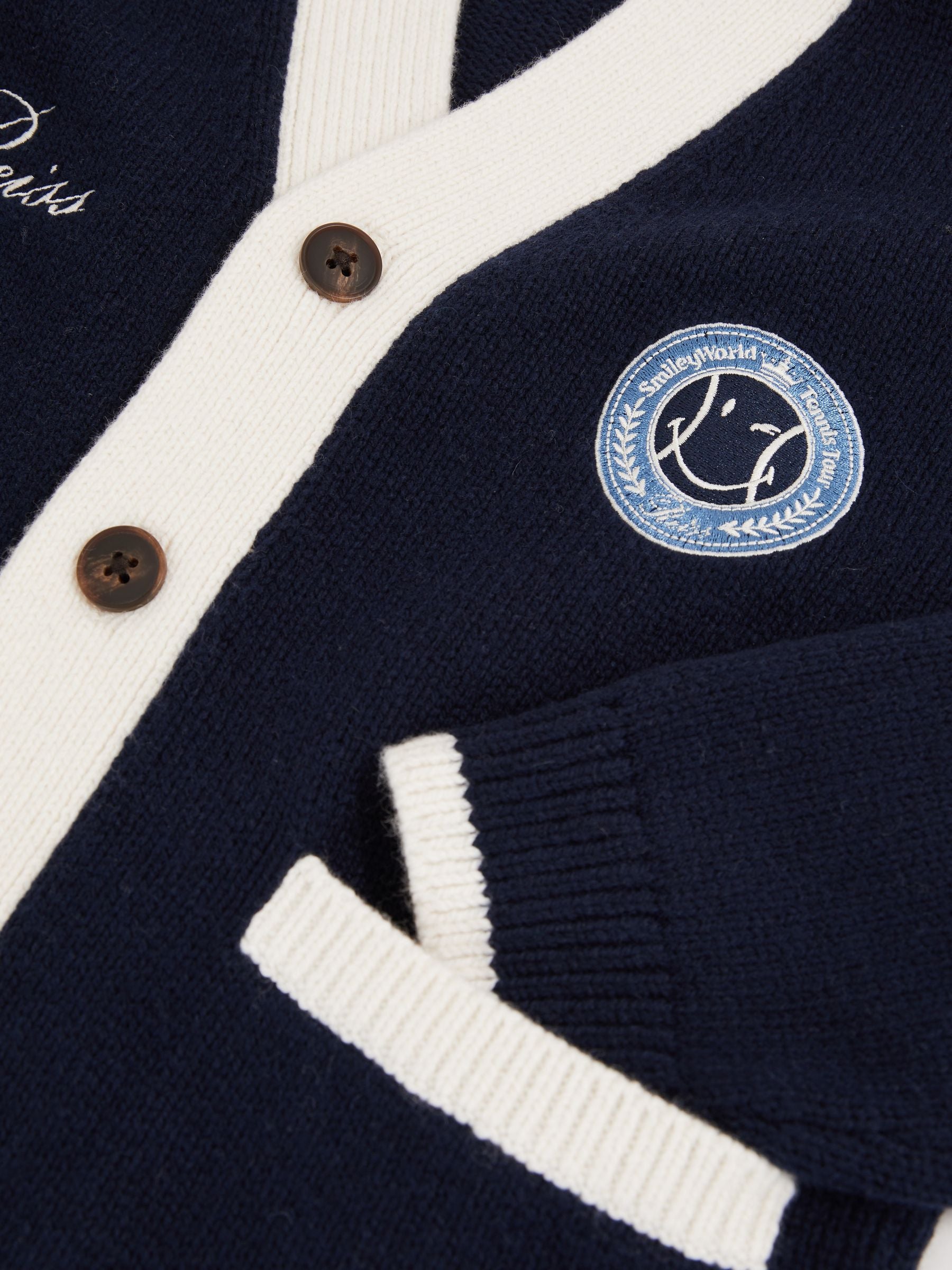 SmileyWorld | Reiss Logo Cardigan Unisex Fit in Off White