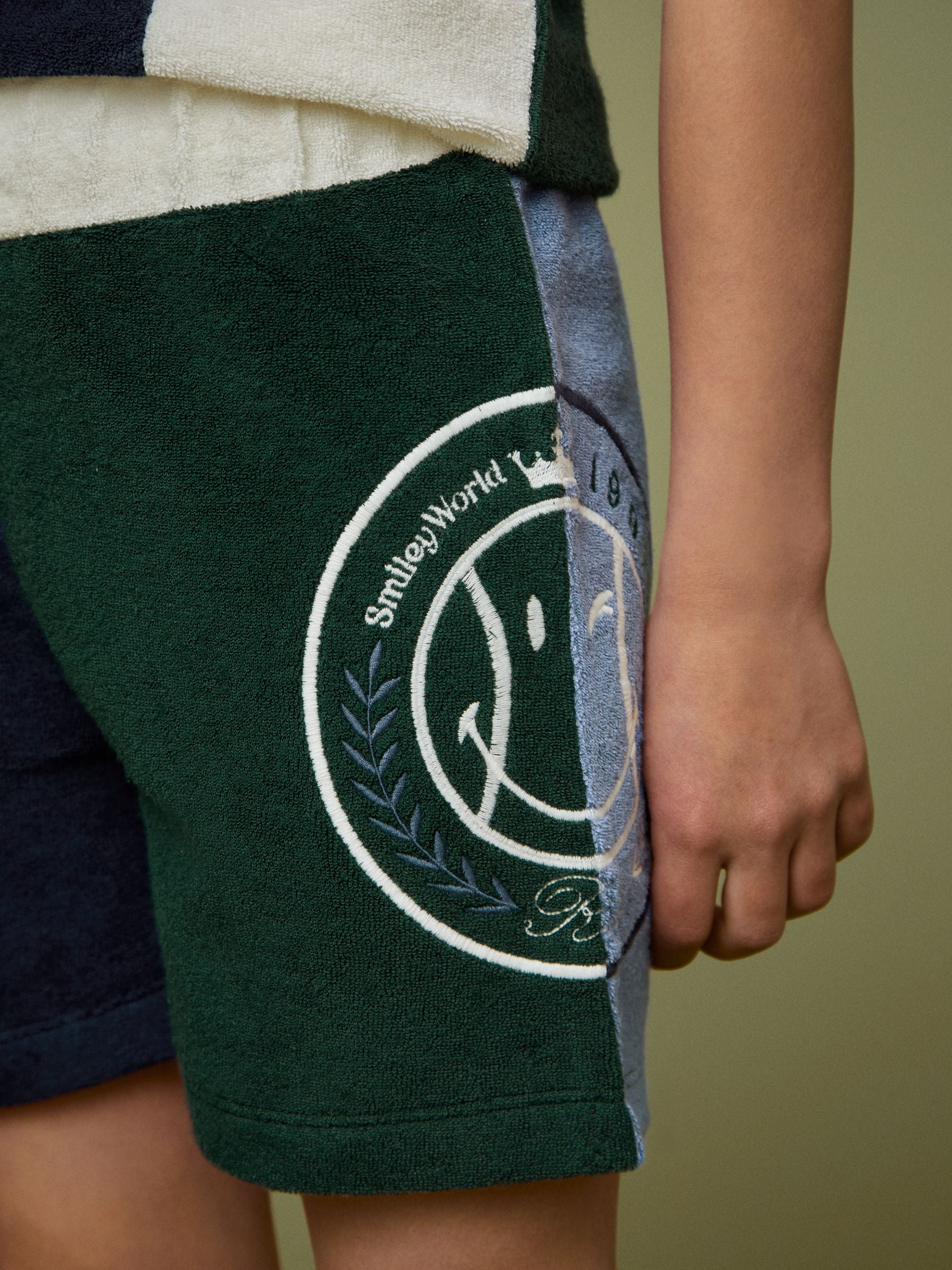 SmileyWorld | Reiss Towelling Shorts in Blue