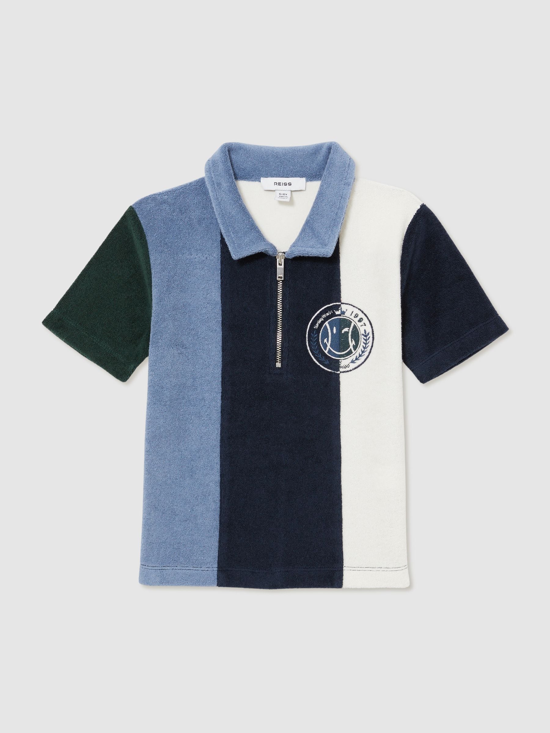 SmileyWorld | Reiss Towel Polo Shirt in Blue