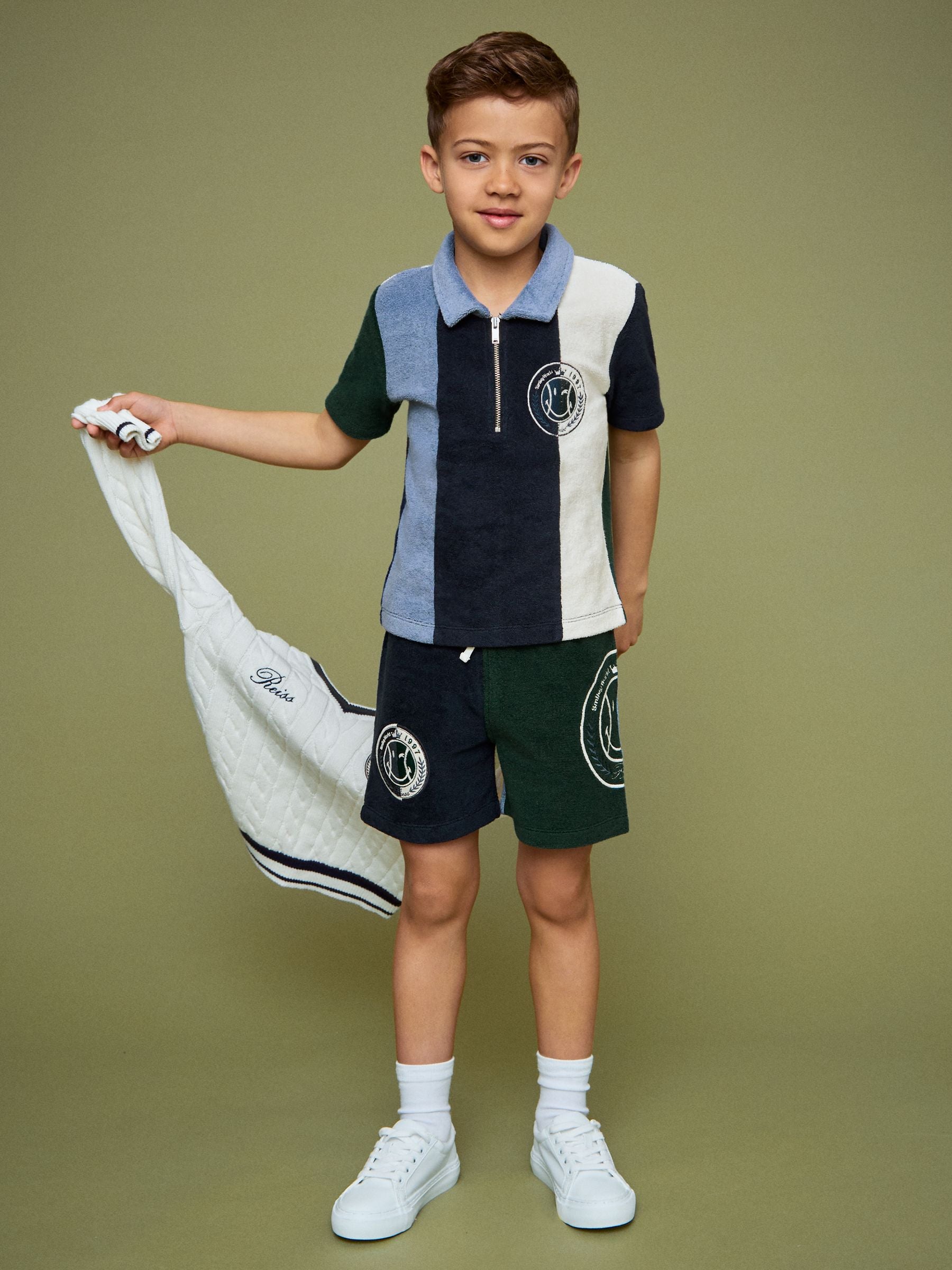 SmileyWorld | Reiss Towel Polo Shirt in Blue