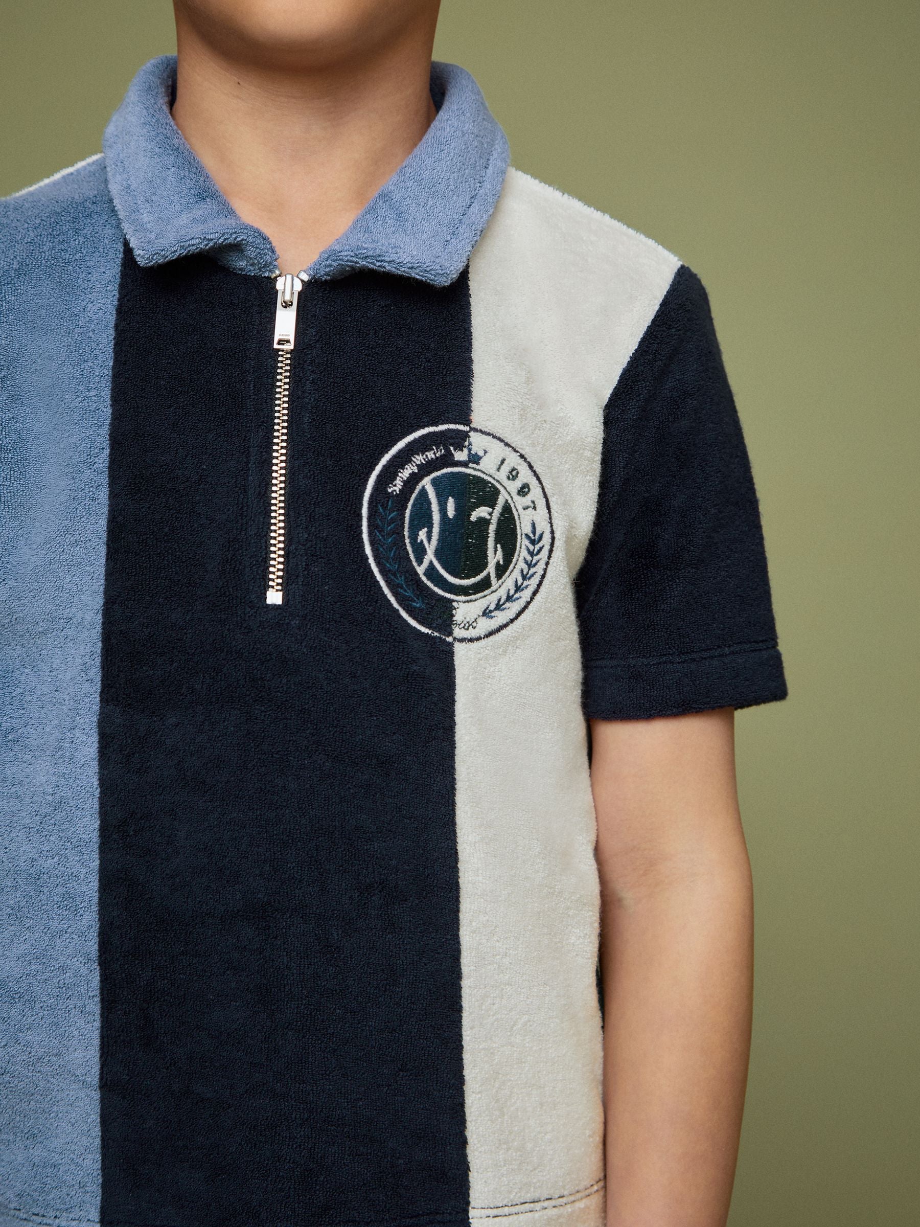 SmileyWorld | Reiss Towel Polo Shirt in Blue