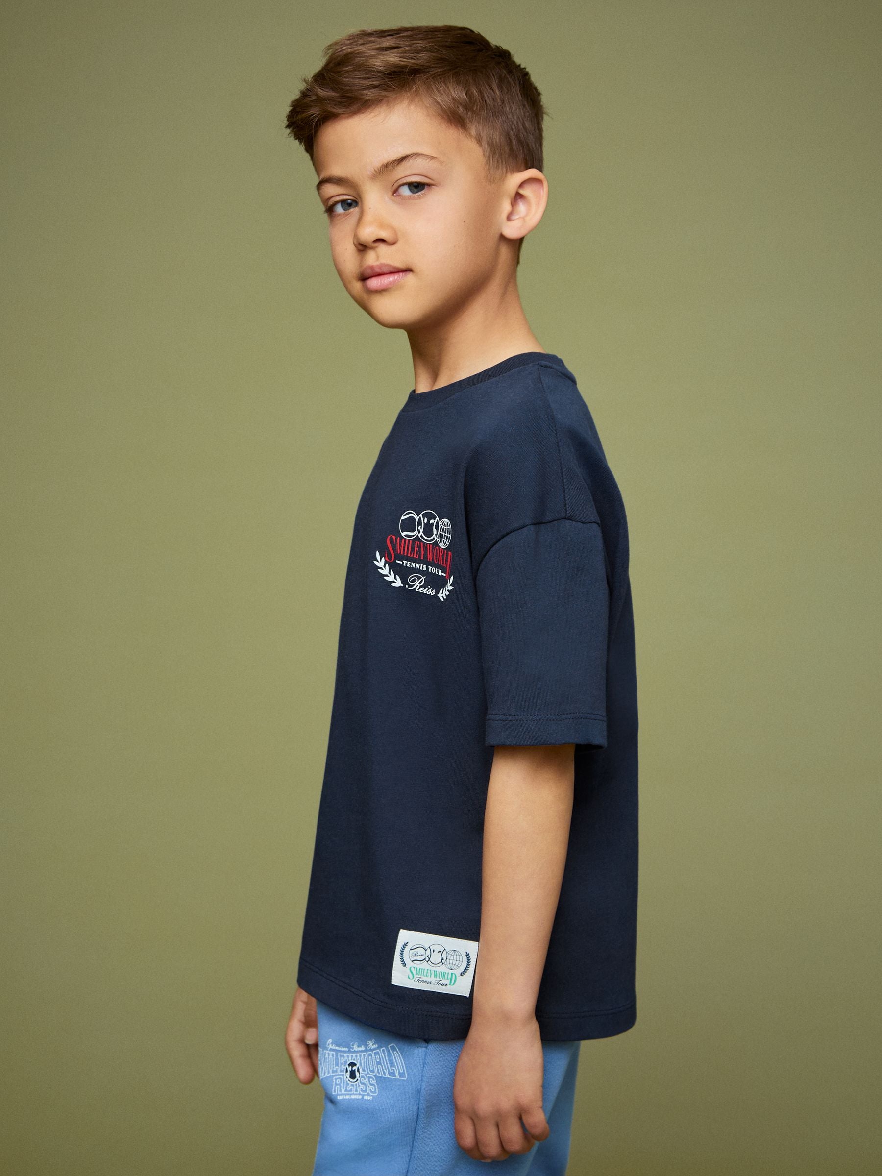 SmileyWorld | Reiss Oversize T-Shirt in Navy