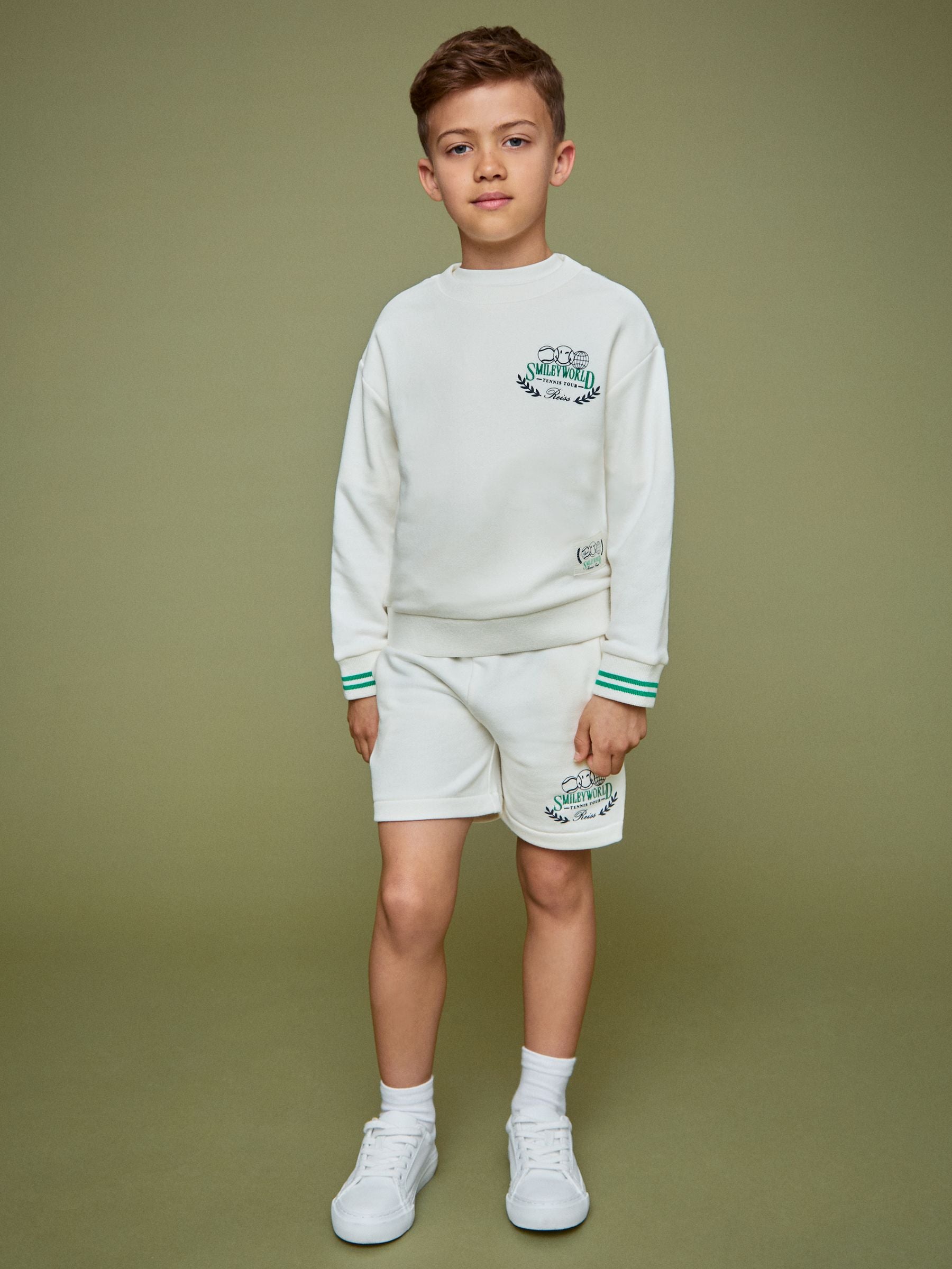 SmileyWorld | Reiss Drawstring Shorts Unisex Fit in White