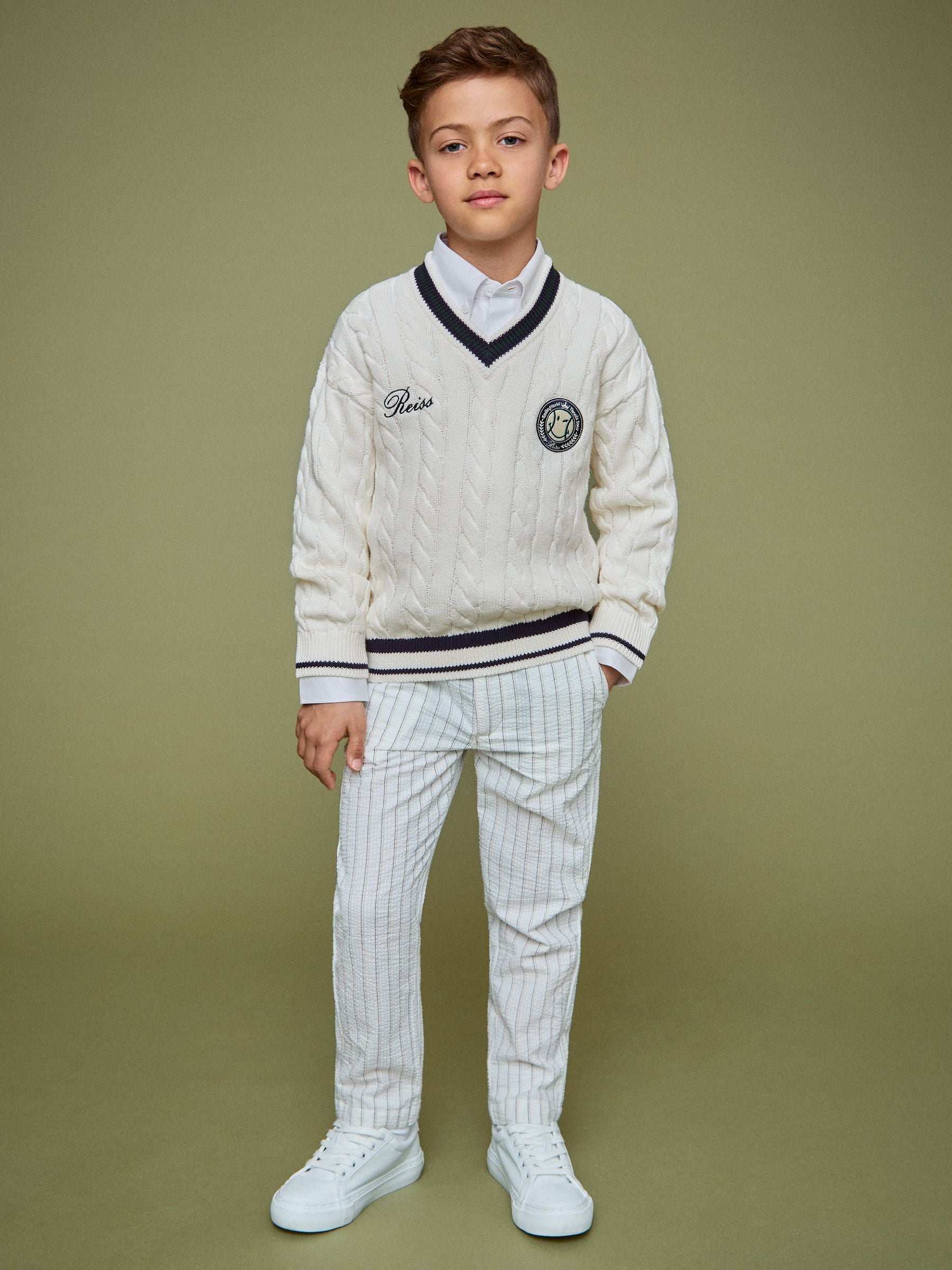SmileyWorld | Reiss Cable-Knit Jumper Unisex Fit in Off White