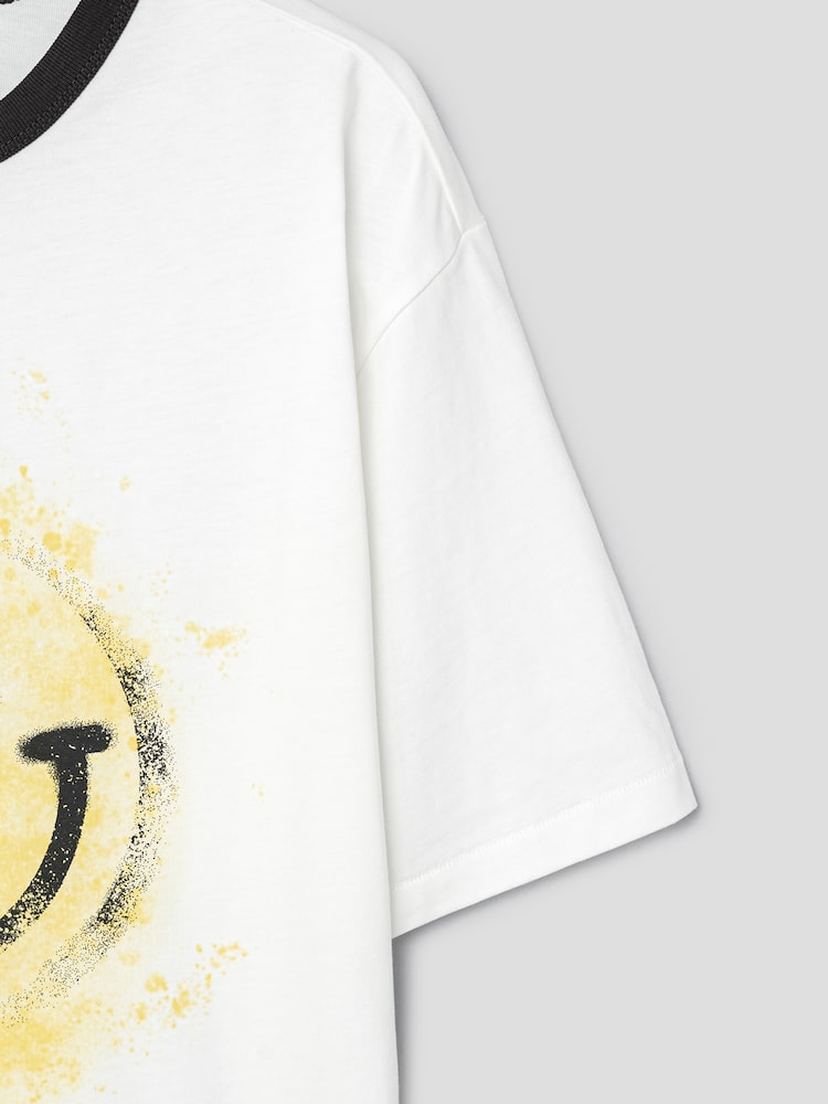 S.W.Smiley Signature Graphic Short Sleeve Tee - White