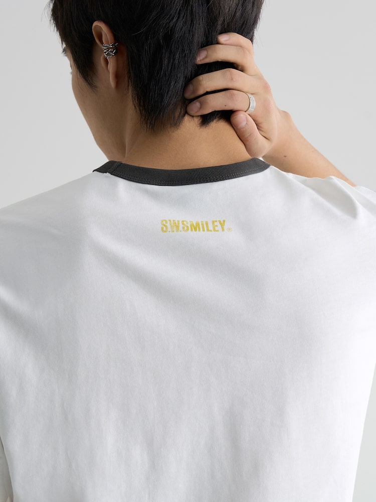 S.W.Smiley Signature Graphic Short Sleeve Tee - White