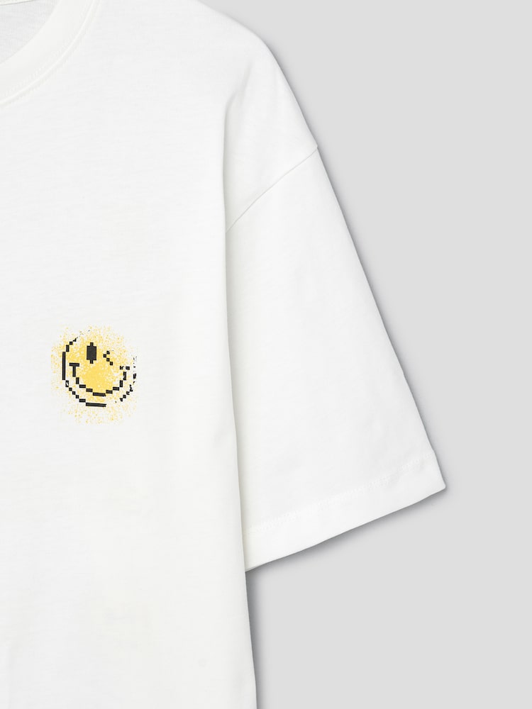 S.W.Smiley Graphic Short Sleeve Tee - White
