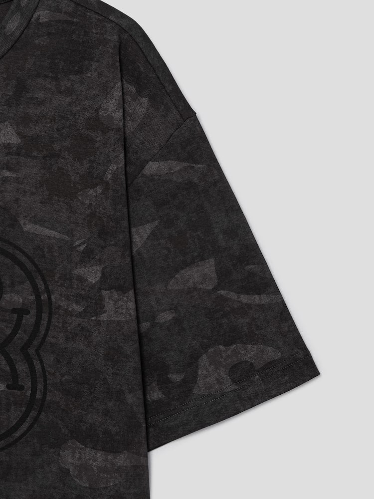 S.W.Smiley Camo Graphic Short Sleeve Tee - Black