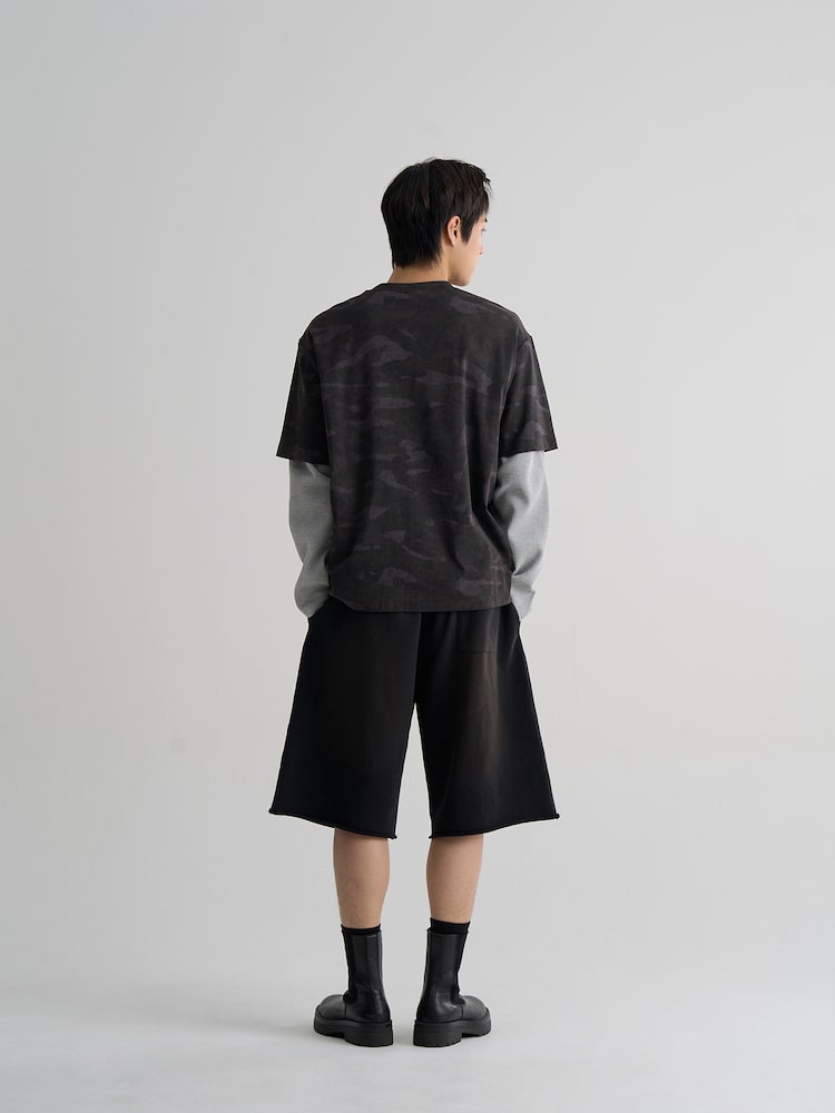 S.W.Smiley Camo Graphic Short Sleeve Tee - Black