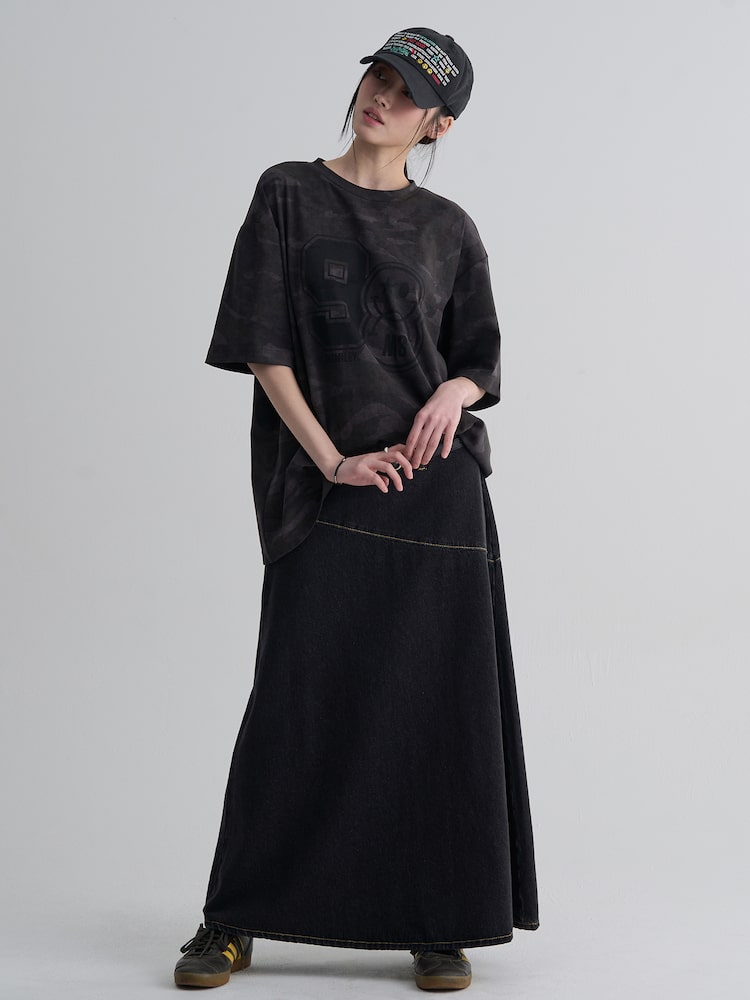 S.W.Smiley Camo Graphic Short Sleeve Tee - Black