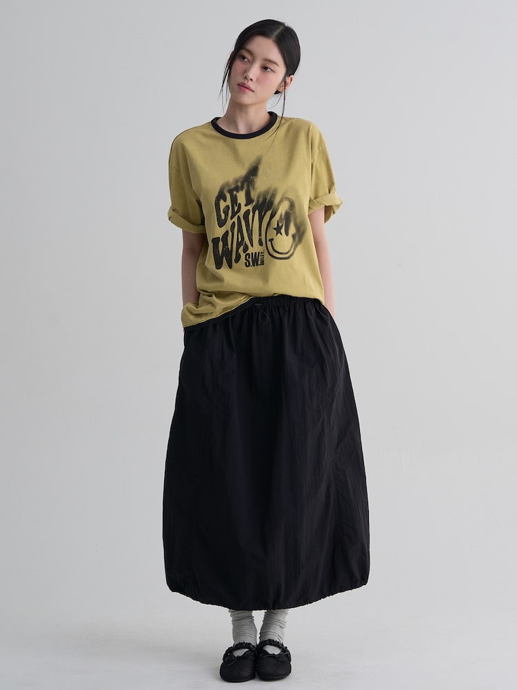S.W.Smiley Garment-Dyed Short-Sleeve Tee - Yellow