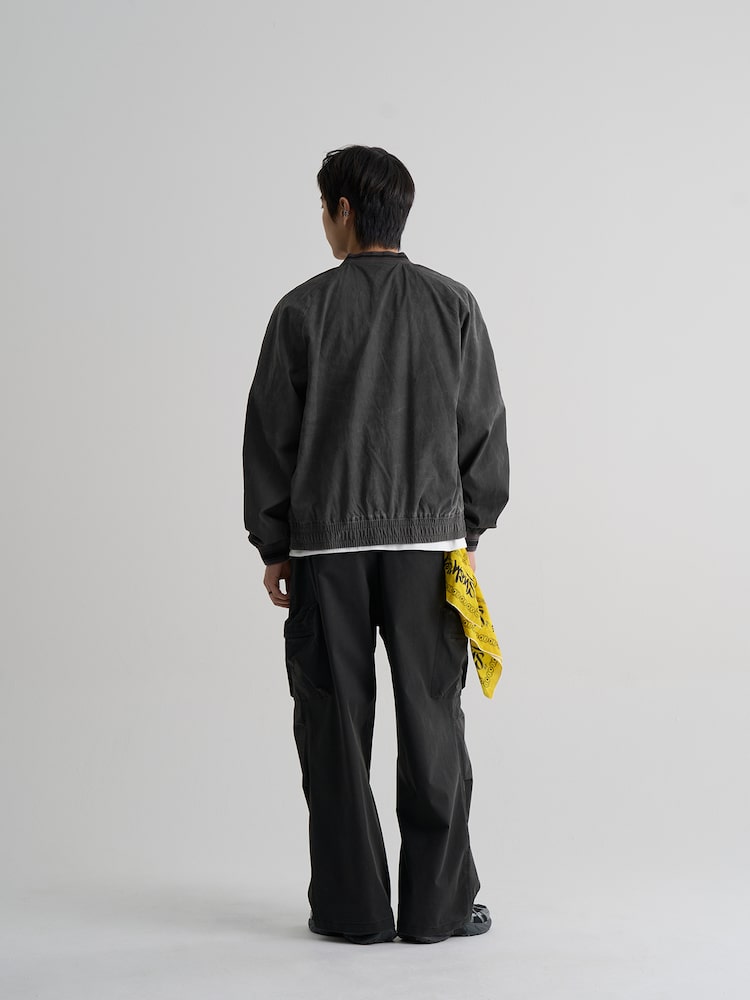 S.W.Smiley Natural Varsity Jacket - Ash