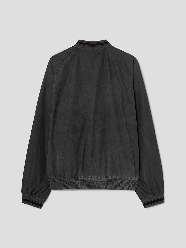 S.W.Smiley Natural Varsity Jacket - Ash