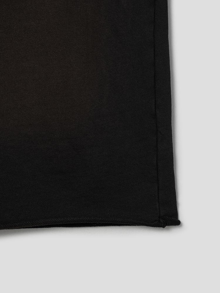 S.W.Smiley Dyed Bermuda Fit Sweatpants - Black