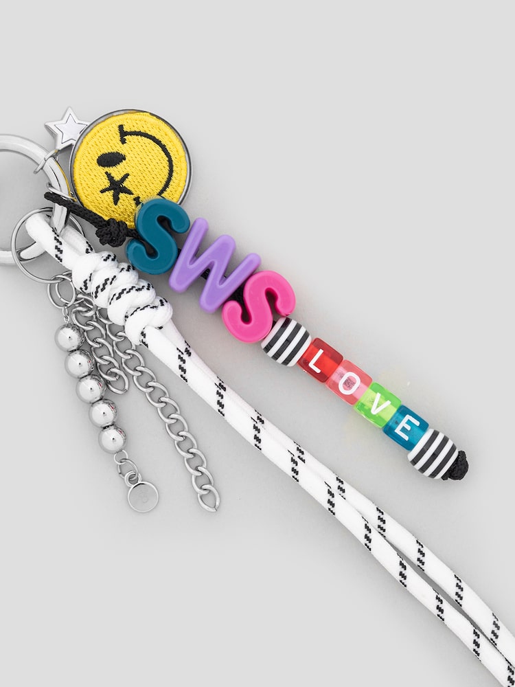 S.W.Smiley Keyring - Light Gray