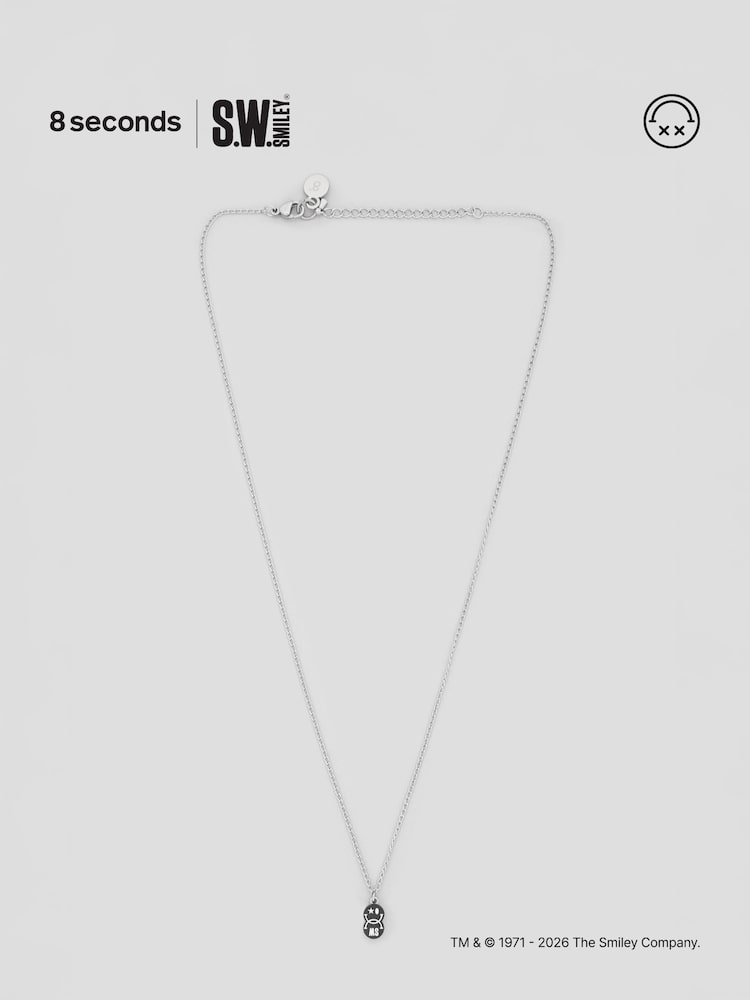 S.W.Smiley Necklace - Light Grey