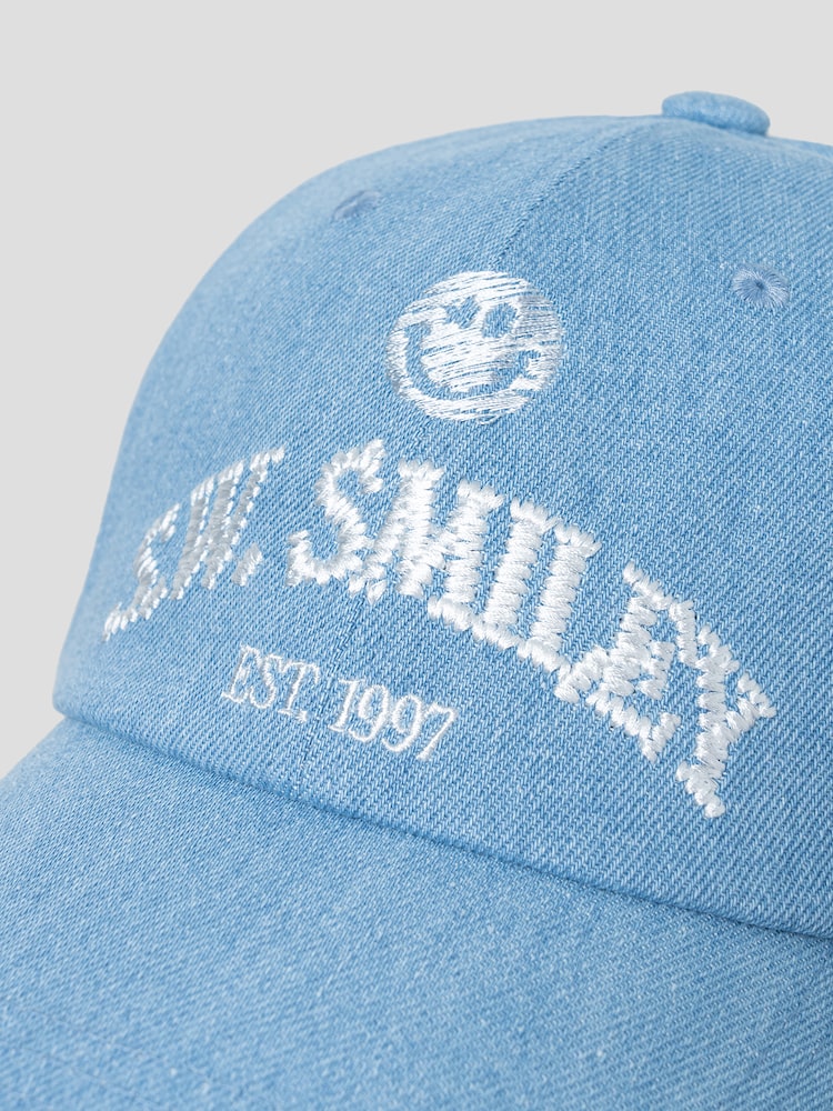 S.W.SMILEY® Embroidered Logo Ball Cap - Light Blue