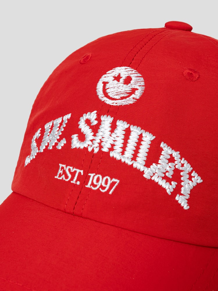 S.W.SMILEY® Embroidered Logo Ball Cap - Red