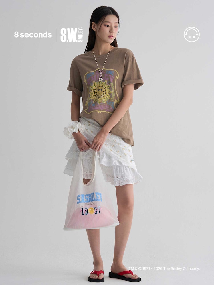 S.W.SMILEY® Relaxed Fit Graphic T-shirt - Brown