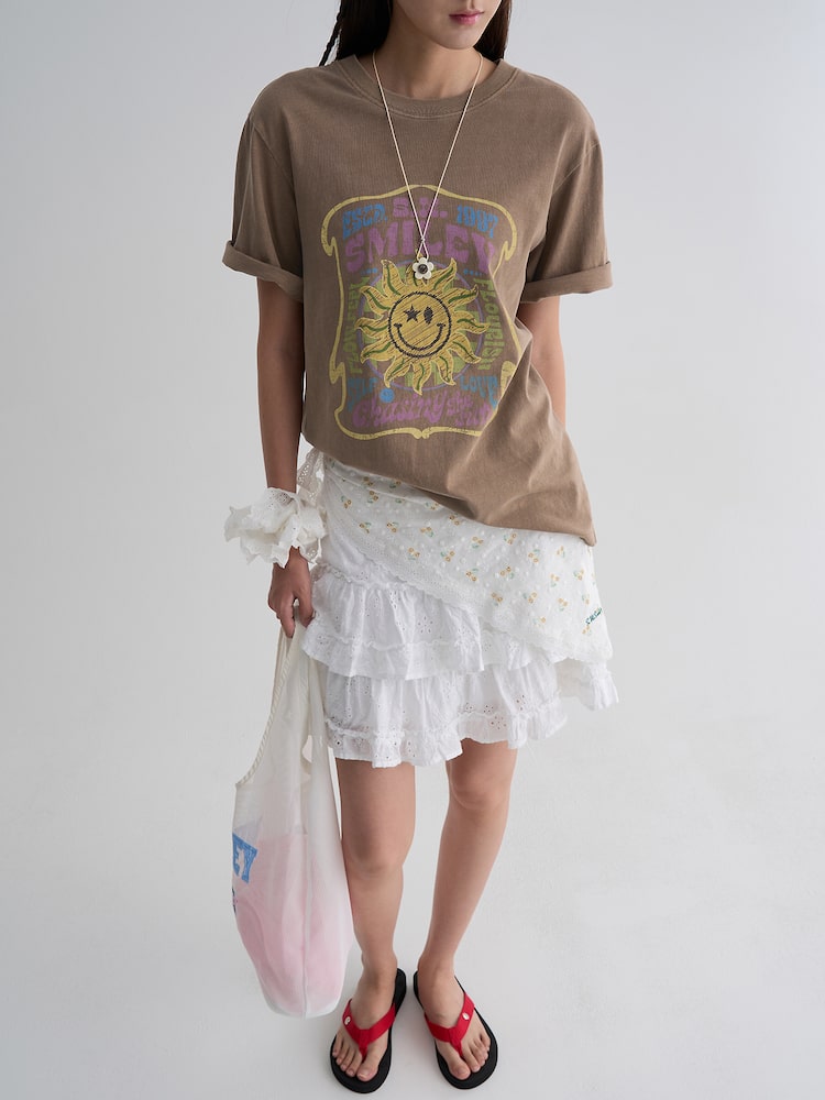 S.W.SMILEY® Relaxed Fit Graphic T-shirt - Brown