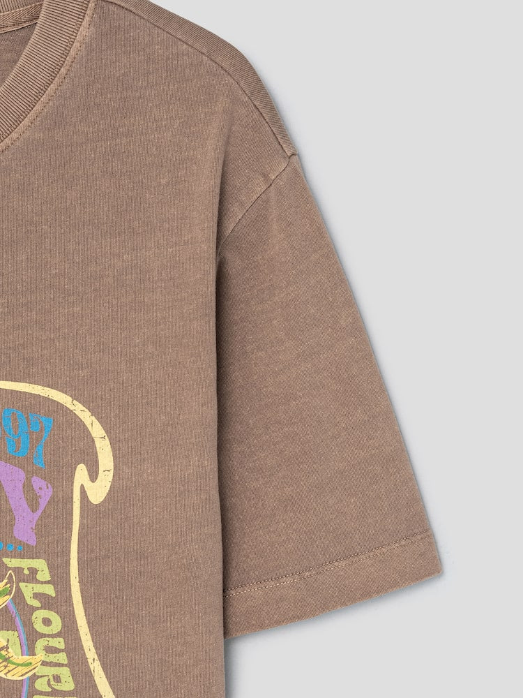 S.W.SMILEY® Relaxed Fit Graphic T-shirt - Brown