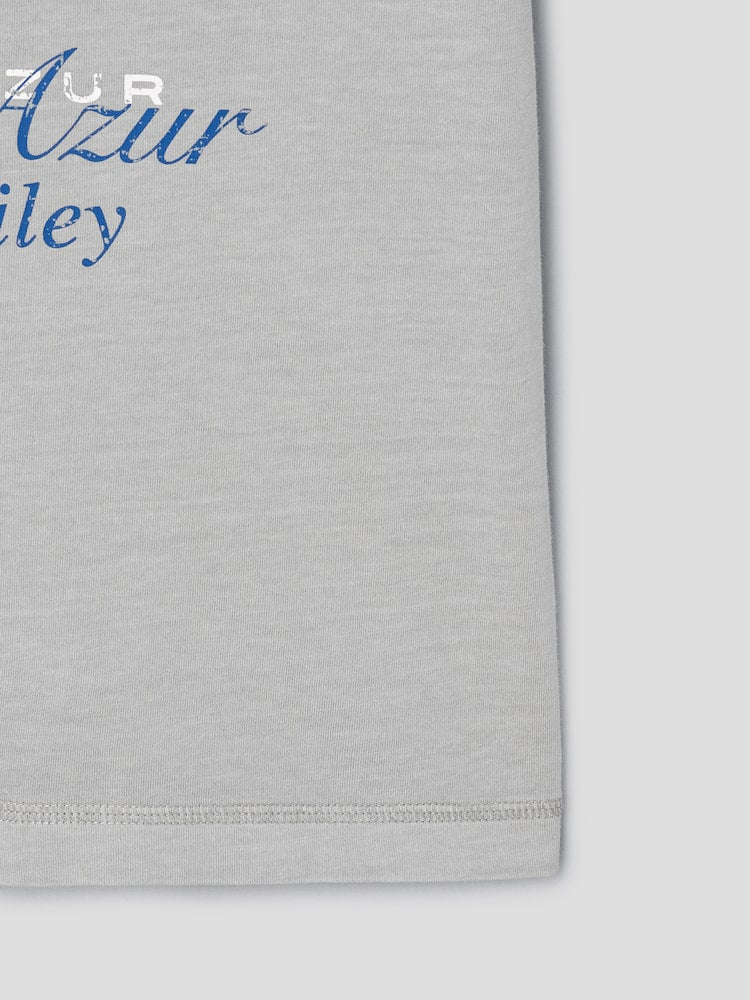 S.W.SMILEY® Garment-Dyed Graphic Short-Sleeve T-Shirt - Light Grey
