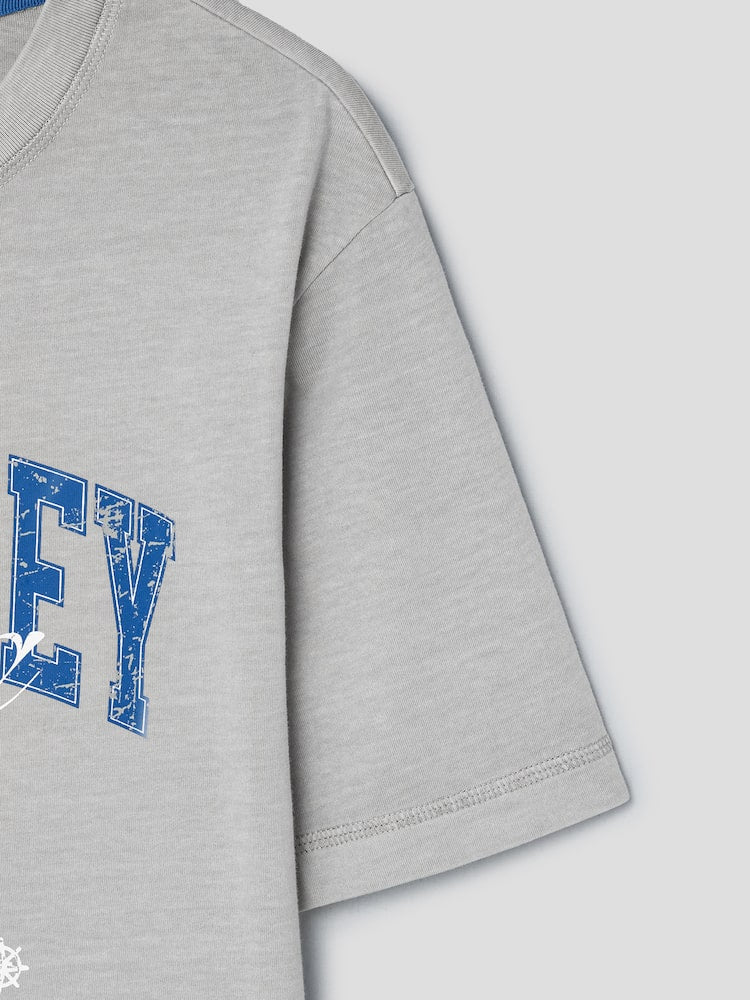 S.W.SMILEY® Garment-Dyed Graphic Short-Sleeve T-Shirt - Light Grey