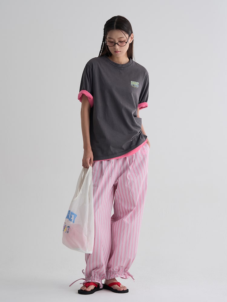 S.W.SMILEY® Garment-Dyed Graphic Short-Sleeve T-Shirt - Ash