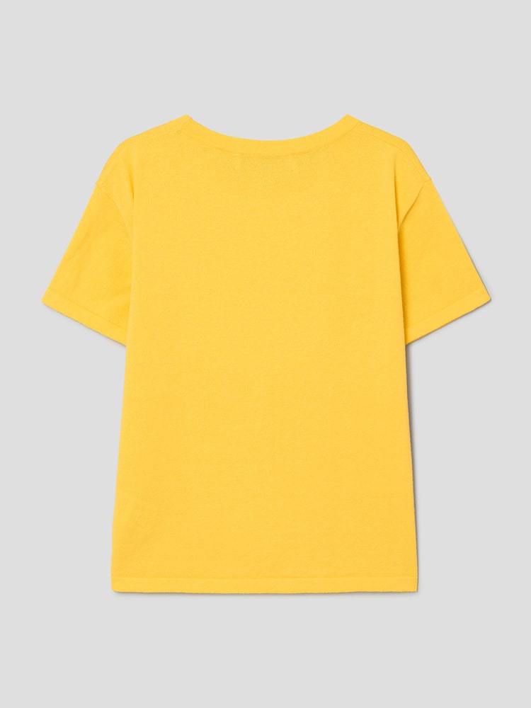 S.W.SMILEY® Graphic Knit Short Sleeve Pullover - Yellow