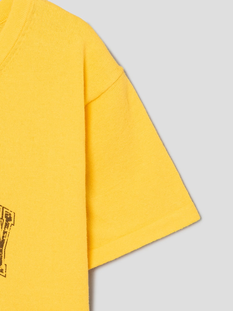 S.W.SMILEY® Graphic Knit Short Sleeve Pullover - Yellow