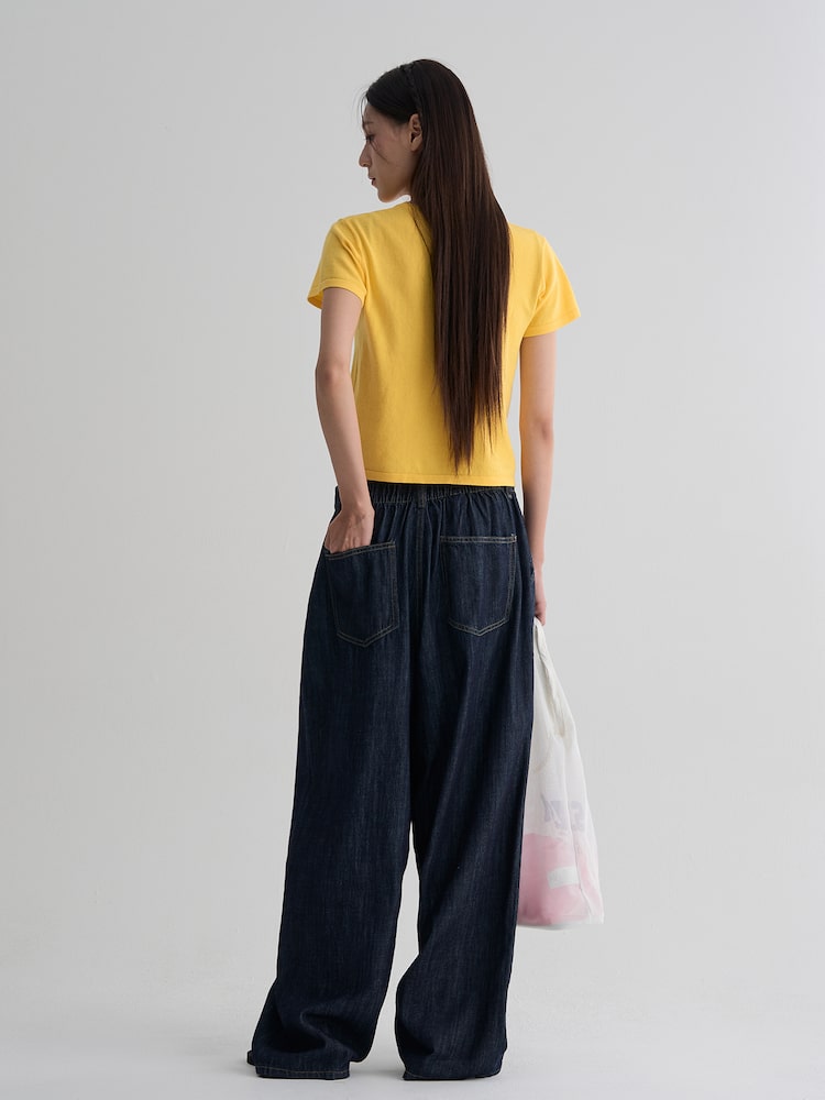 S.W.SMILEY® Graphic Knit Short Sleeve Pullover - Yellow