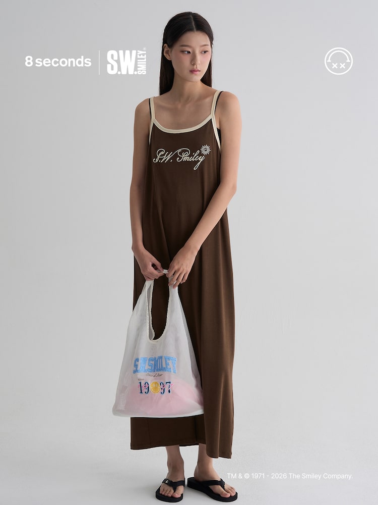S.W.SMILEY® Jersey Sleeveless Long Dress_Solid - Brown
