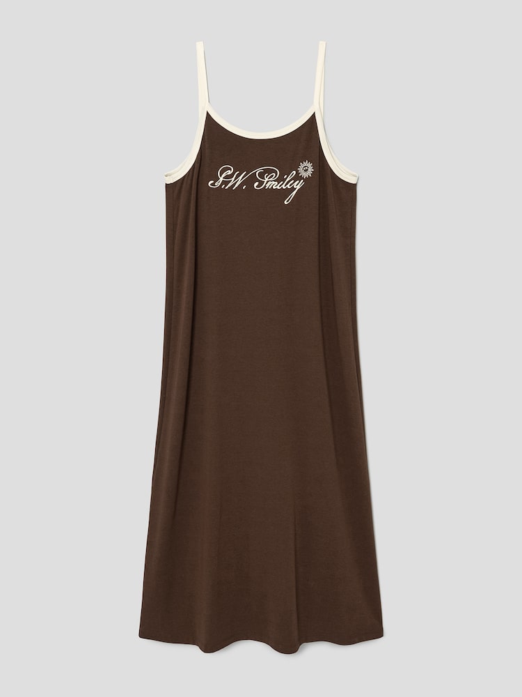 S.W.SMILEY® Jersey Sleeveless Long Dress_Solid - Brown