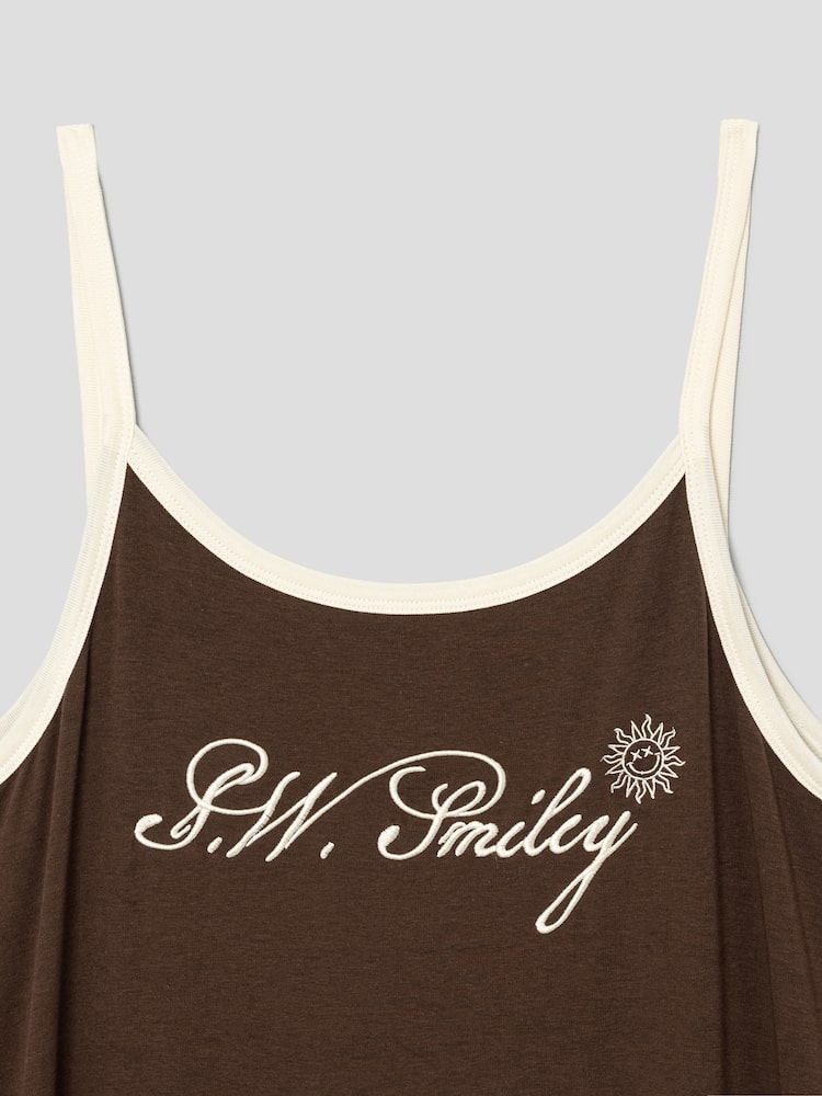 S.W.SMILEY® Jersey Sleeveless Long Dress_Solid - Brown