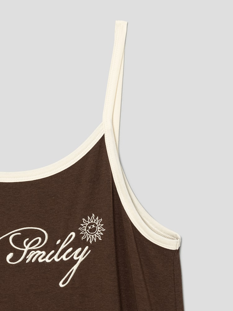 S.W.SMILEY® Jersey Sleeveless Long Dress_Solid - Brown