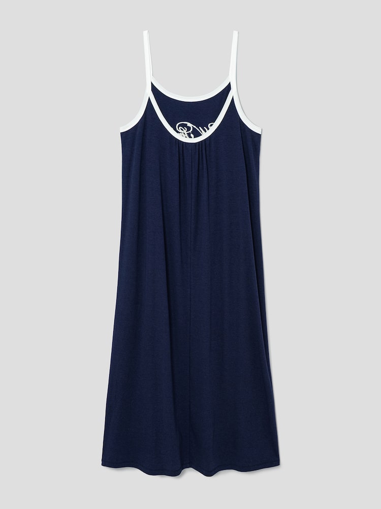 S.W.SMILEY® Jersey Sleeveless Long Dress_Solid - Blue
