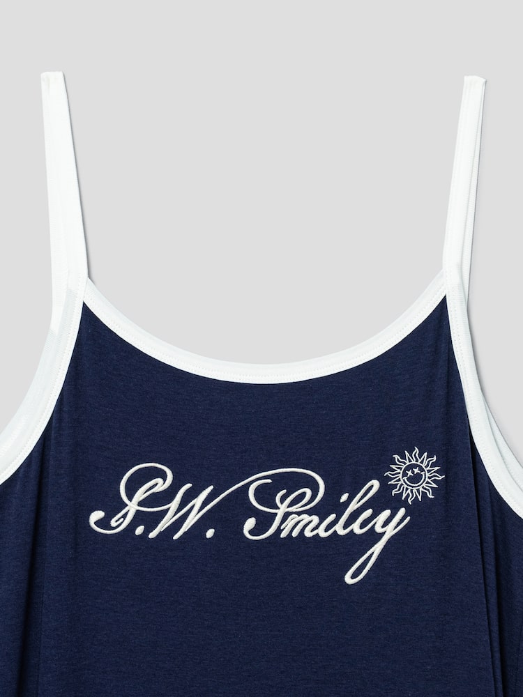 S.W.SMILEY® Jersey Sleeveless Long Dress_Solid - Blue