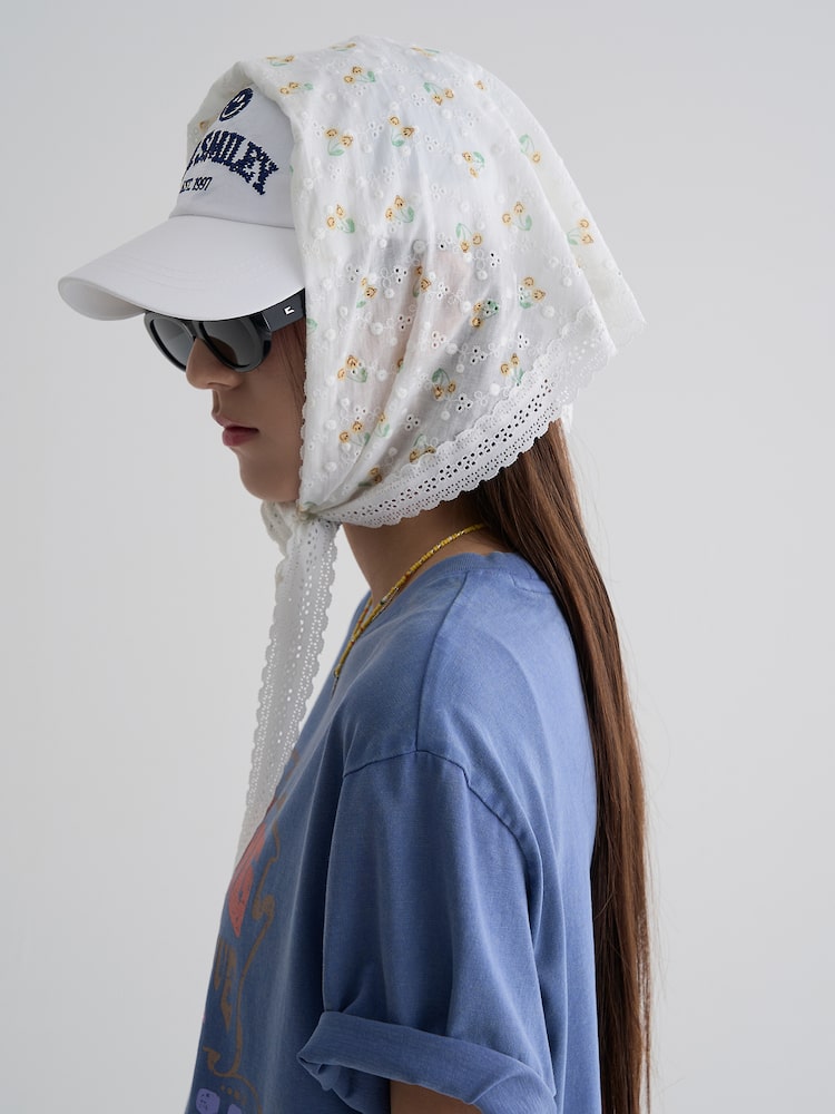 S.W.SMILEY® Flower Scarf - White