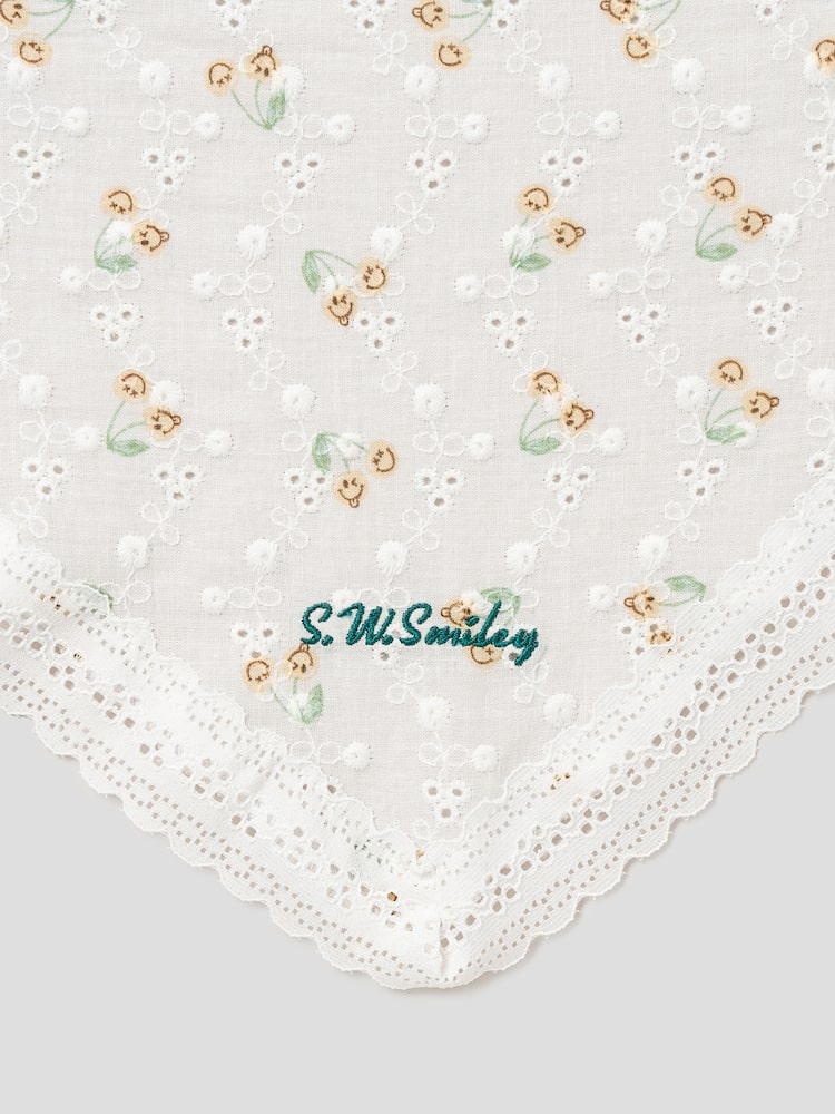 S.W.SMILEY® Flower Scarf - White