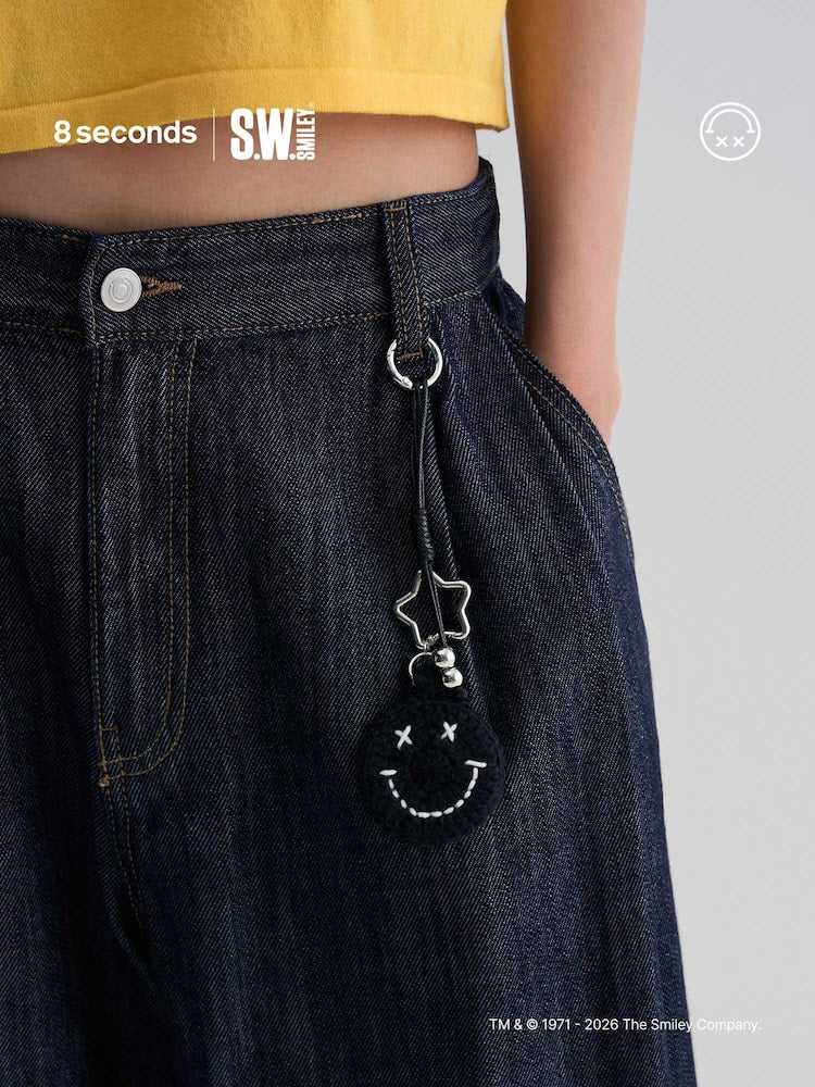 S.W.SMILEY® Hand-knitted Smiley Keyring - Navy
