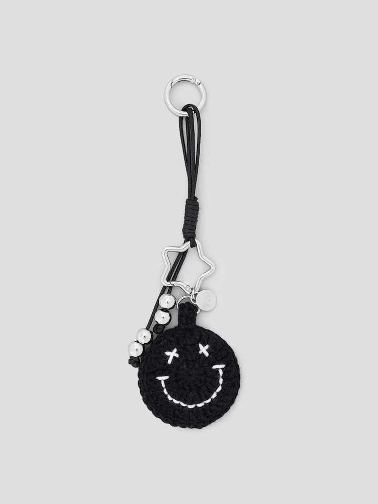 S.W.SMILEY® Hand-knitted Smiley Keyring - Navy