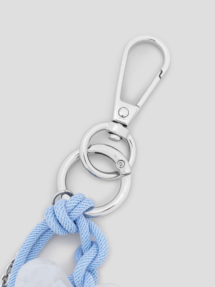 S.W.SMILEY® Flower Smiley Keyring - White