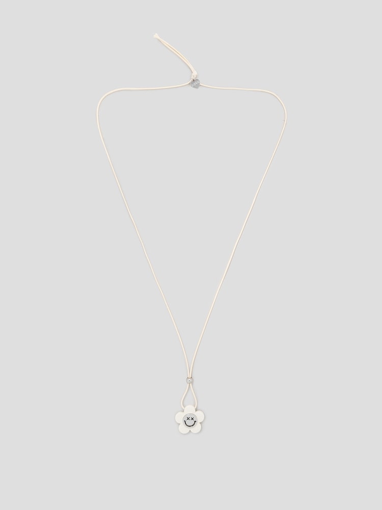 S.W.SMILEY® Flower Smiley Necklace - White