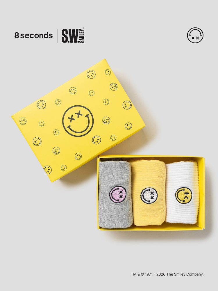 S.W.SMILEY® Socks 3-Piece Set - Yellow