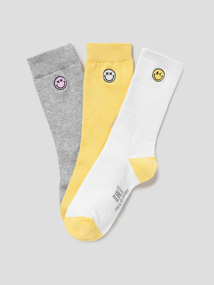 S.W.SMILEY® Socks 3-Piece Set - Yellow