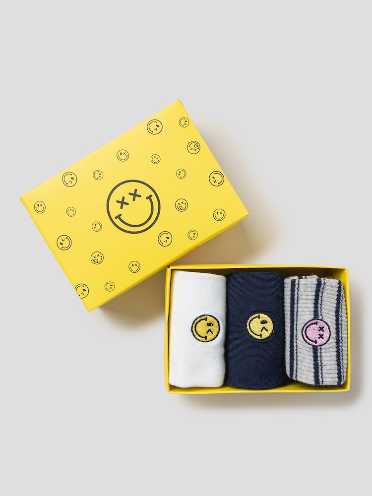 S.W.SMILEY® Socks 3-Piece Set - Navy