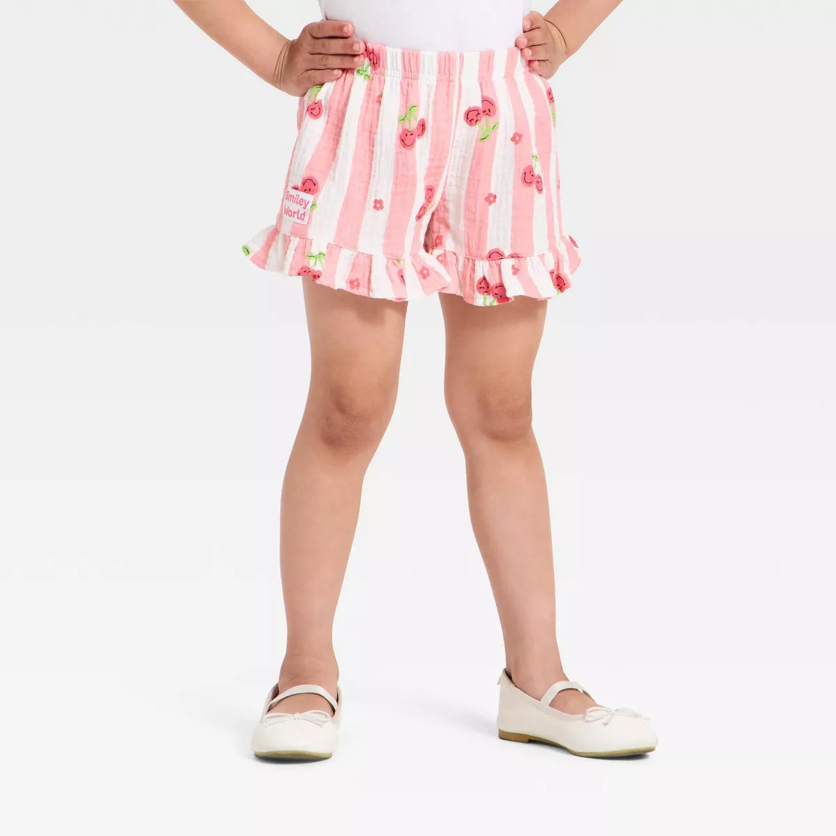 Toddler Girls' 2pc Smiley World Gauze Tank & Shorts Set - Pink 5T